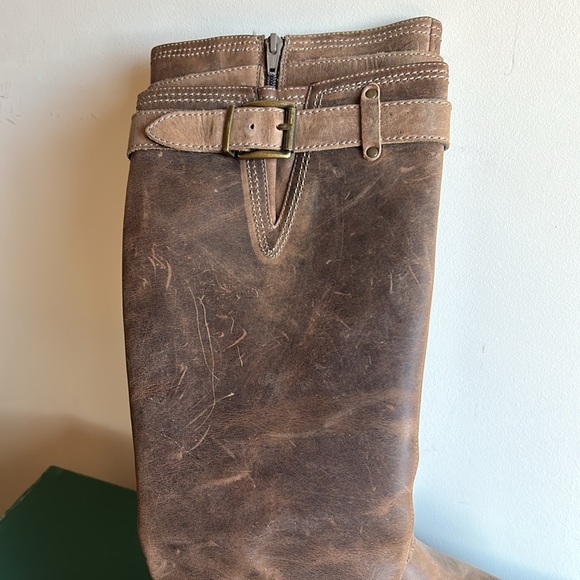 Clarks Leather Knee High Boots Brown With Box - Picture 4 of 8